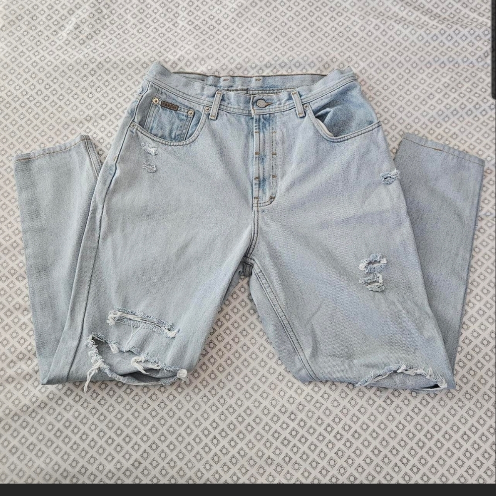 Calvin Klein Light Blue Distressed Women's Jeans Size 32